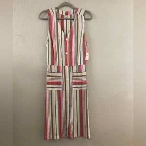 NWT Old Navy Sleeveless V-Neck Striped Midi Dress- Small